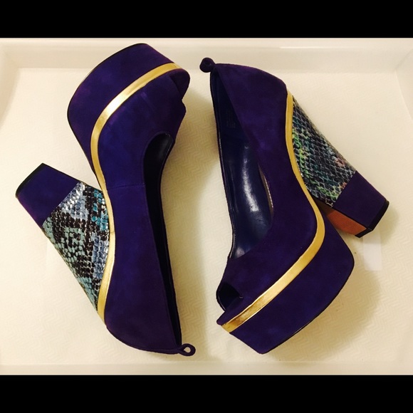 Wild Pair Shoes - Wild PAIR Leather and Velvet Platforms